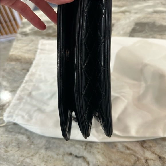 Chanel black patent leather silver chain hardware crossbody bag. W the dustbag! - Picture 7 of 16